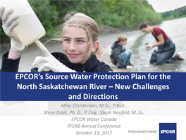 EPCOR's Source Water Protection Plan for the North Saskatchewan