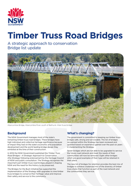 Timber Truss Road Bridges a Strategic Approach to Conservation Bridge List Update