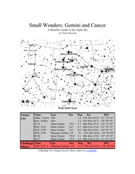 Gemini and Cancer a Monthly Guide to the Night Sky by Tom Trusock