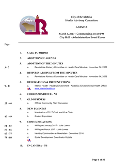 Health Advisory Committee Meeting