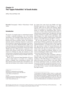 Chapter 13 the “Upper Paleolithic” of South Arabia