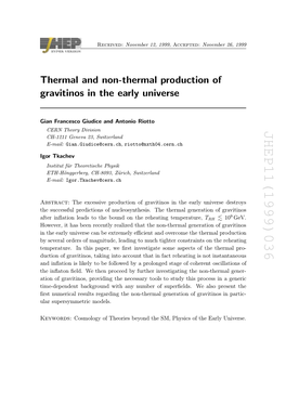 Thermal and Non-Thermal Production of Gravitinos in the Early Universe