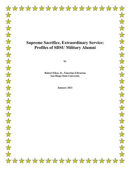 Supreme Sacrifice, Extraordinary Service: Profiles of SDSU Military Alumni