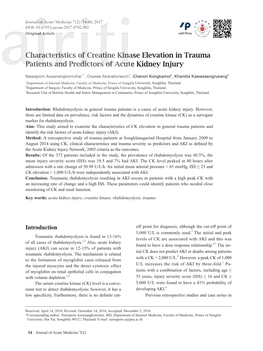 2.Characteristics of Creatine Kinase Elevation in Trauma Patients And