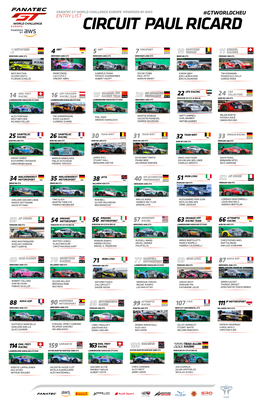 107 111 Mercedes-Amg Gt3 Mercedes-Amg Gt3 Ferrari 488 Gt3 Audi R8 Lms Gt3 Bentley Continental Gt3 Mclaren 720 S Gt3