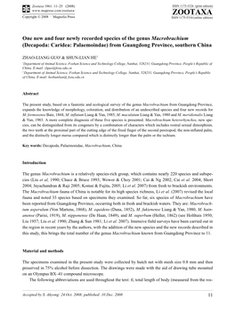 Zootaxa, One New and Four Newly Recorded Species of the Genus