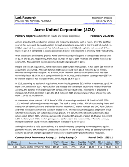 Acme United Corporation (ACU)