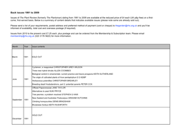 Back Issues of the Plantsman 1991–2009