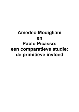 Amedeo Modigliani En Pablo Picasso: Een Comparatieve Studie: De Primitieve Invloed