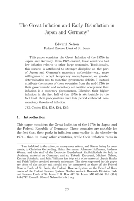 The Great Inflation and Early Disinflation in Japan and Germany