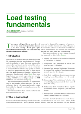 Load Testing Fundamentals