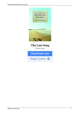 The Last Song by Nicholas Sparks