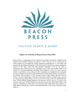 Beacon Press, Fiscal 2016