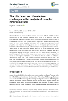Challenges in the Analysis of Complex Natural Mixtures