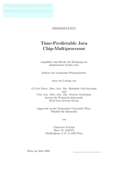 Time-Predictable Java Chip-Multiprocessor