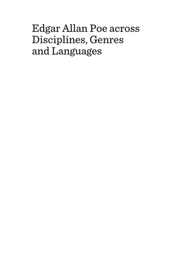 Edgar Allan Poe Across Disciplines, Genres and Languages