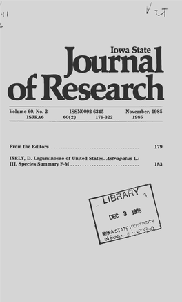 Iowa State Journal of Research 60.2