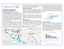 Displacement Towards Menbij, Ain Issa, and Azaz Subdistrict