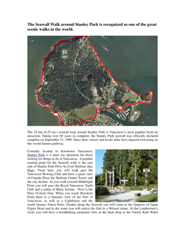 The Seawall Walk Around Stanley Park Is Recognized As One of the Great Scenic Walks in the World