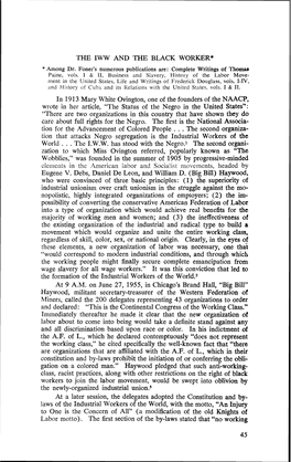 THE IWW and Terze: BLACK WORKER* in 1913 Mary White