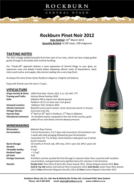 Rockburn 2003 Pinot Noir
