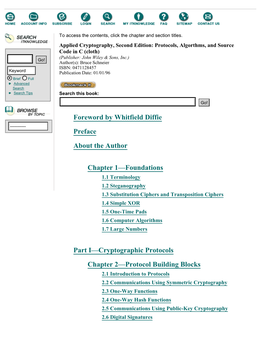 Applied Cryptography, Second Edition