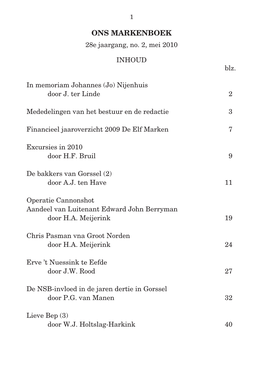 Ons Markenboek 2010-2