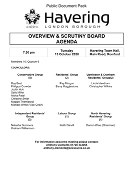 (Public Pack)Agenda Document for Overview & Scrutiny Board, 13/10