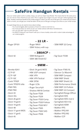Safefire Handgun Rentals How Our Rental System Works Is Pretty Unique, We Call It an Open Case Rental