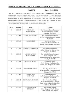 Office of the District & Sessions Judge, Nuapada