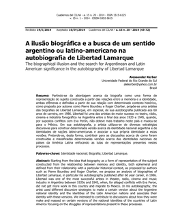 A Ilusão Biográfica E a Busca De Um Sentido Argentino Ou Latino