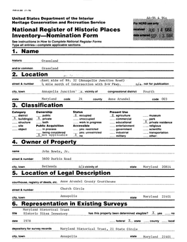 National Register of Historic Places Inventory Nomination Form 1