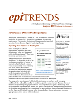 Rare Diseases of Public Health Significance