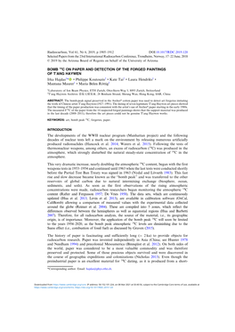 Bomb 14C on Paper and Detection of the Forged