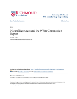 Natural Resources and the White Commission Report Carl W