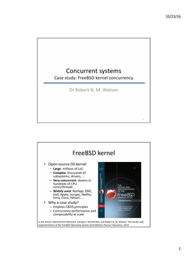 Concurrent Systems Freebsd Kernel