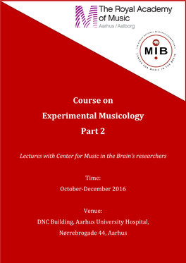 Course on Experimental Musicology Part 2