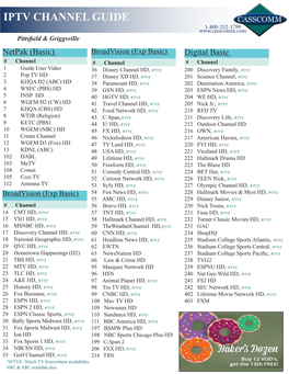 CASSCOM Cable TV Line-Up