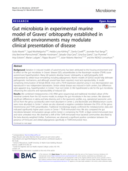 Gut Microbiota in Experimental Murine Model of Graves' Orbitopathy