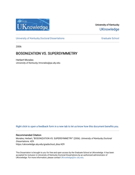 Bosonization Vs. Supersymmetry