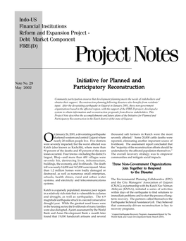 Indo-US Financial Institutions Reform and Expansion Project - Debt Market Component FIRE(D) Project Notes