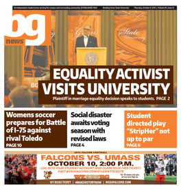 VISITS UNIVERSITY Plaintif in Marriage Equality Decision Speaks to Students