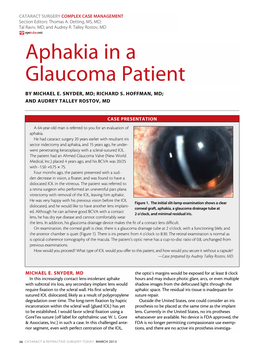 Aphakia in a Glaucoma Patient