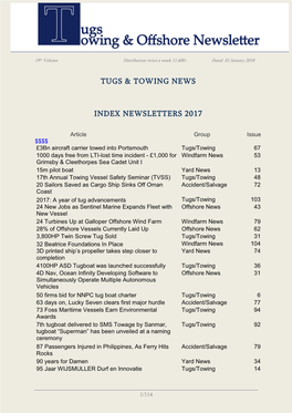 Tugs & Towing News Index Newsletters 2017