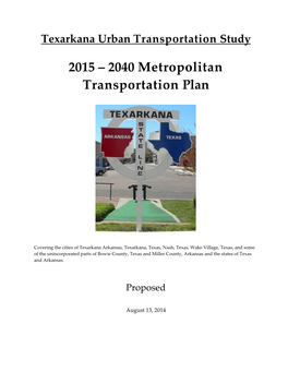 Texarkana Urban Transportation Study