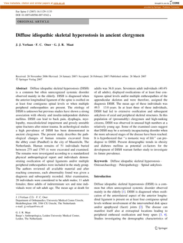 Diffuse Idiopathic Skeletal Hyperostosis in Ancient Clergymen