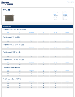 Applications Ford Bronco II Eddie Bauer V6 2.9L