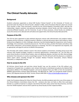 The Clinical Faculty Advocate