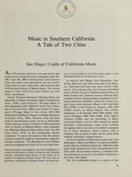 Music in Southern California a Tale of Two Cities San Diego