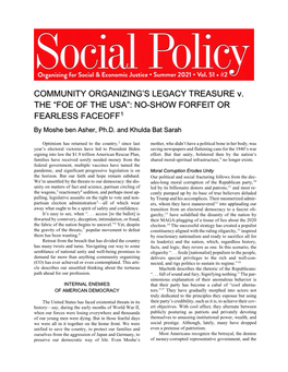 COMMUNITY ORGANIZING's LEGACY TREASURE V